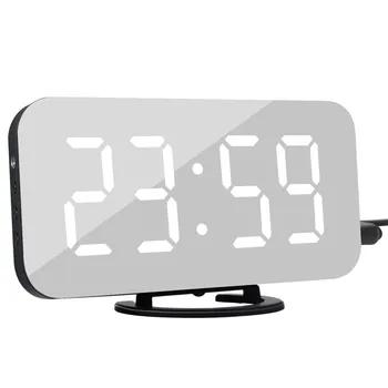 Reloj Despertador Digital LED, cronógrafo Despertador con 2 puertos de salida USB, Reloj de mesa