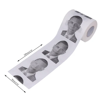 

Funny Printed Toilet Paper 1 Roll Obama Gift Tissue Living Room Bathroom