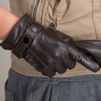 

Stylish warm sheepskin gloves for men · Touch-screen · Leather gloves for outdoor driving