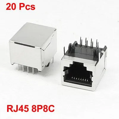 

PCB Mounting 8P8C RJ45 Network Jack Horizontal Connector 20 Pcs