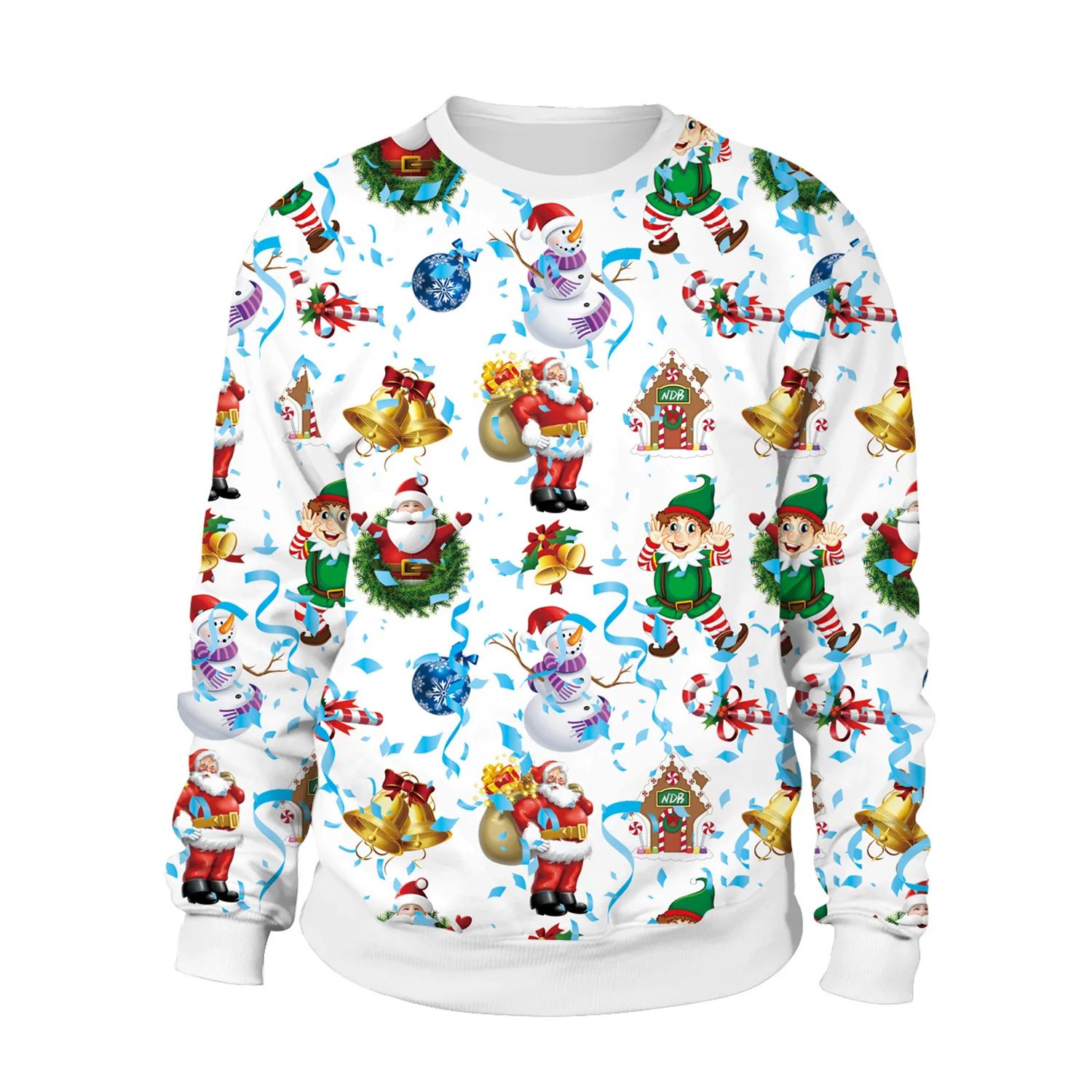 

Female Sweatshirt 2019 New Christmas Cartoon 3D Print Sweatshirts Large Size