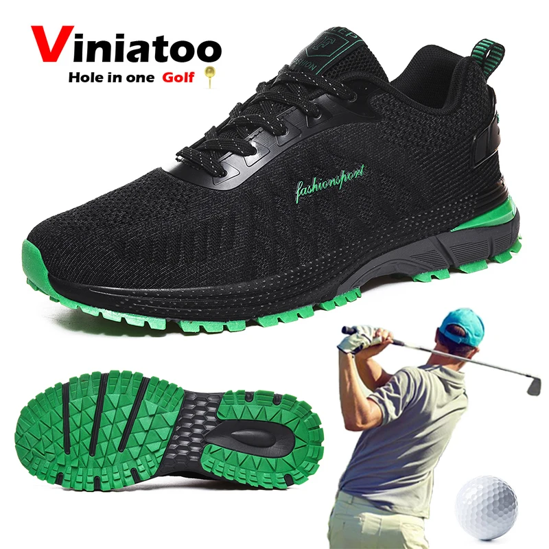 

2020 Luxury Men Golf Shoes Beginer Outdoor Lightwieght Anti Slip Sport Sneakers Black Green Breathable Golf Sneakers New