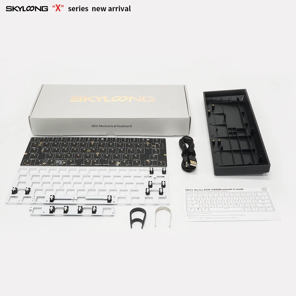 Механическая клавиатура gk61xs gk61 двойной режим bluetooth 5 0 60% переключатель rgb горячая