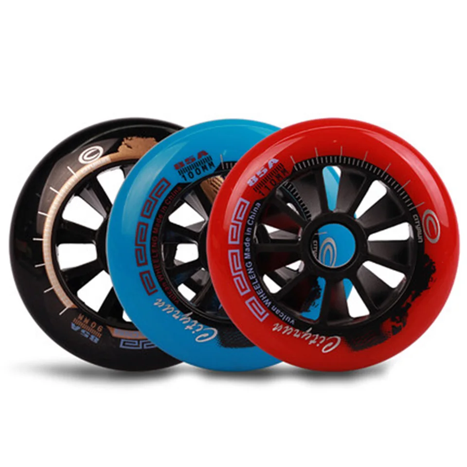 Cityrun Wheels 85A 90 100 110mm PU Tires for Inline Speed Skates Indoor Outdoor Asphalt Street Durable Racing Rodas Good