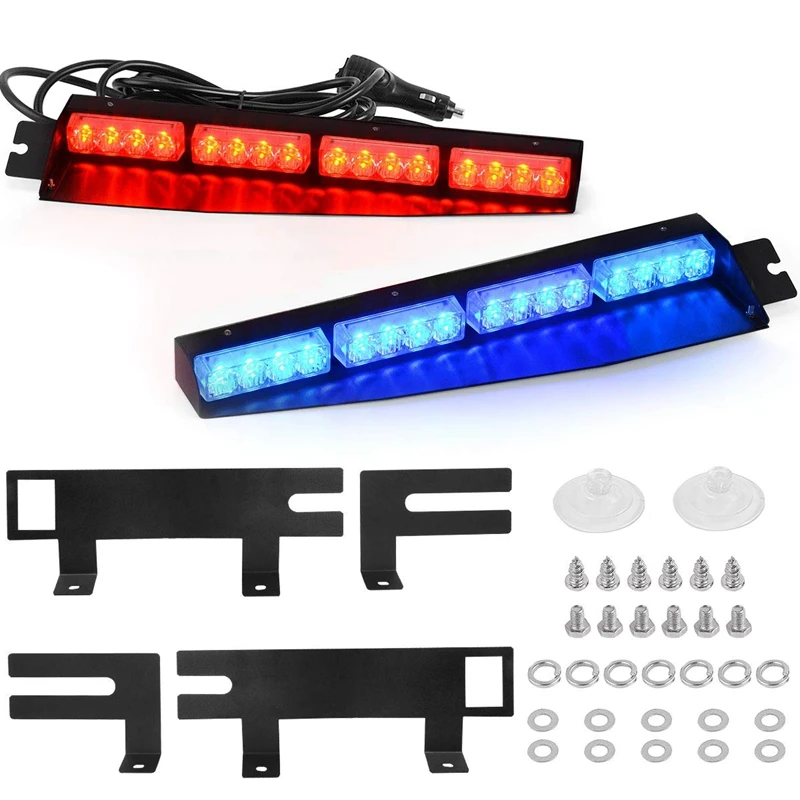 Синий и красный) 32LED козырек светильник s 15 флэш-узоры аварийный стробоскоп светильник s лобовое стекло раздельный монтаж светильник бар