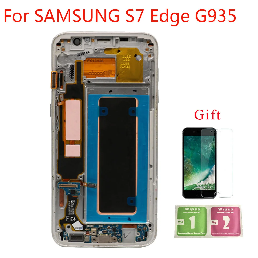 Super AMOLED дисплей 5 дюйма для Samsung S7 Edge G935 G935F сенсорный ЖК с рамкой SAMSUNG edge