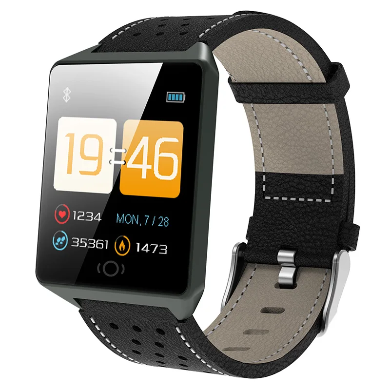 CK19 Смарт-часы Android/IOS водонепроницаемые носимые устройства Bluetooth SmartWatch Шагомер монитор сердечного ритма цветной дисплей - Цвет: CK19-black
