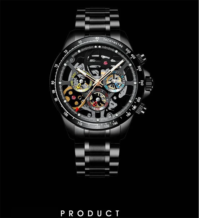 AILANG Tourbillon часы с окошком для мужчин Топ бренд класса люкс автоматические часы для мужчин водонепроницаемые черные стальные механические часы relogio masculino
