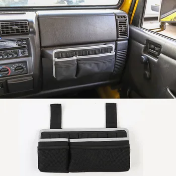 

Auto Co-Pilot Center Console Storage Organizer, Passenger Seat Grab Handle Storage Bag Phone Holder for Jeep Wrangler CJ YJ TJ L