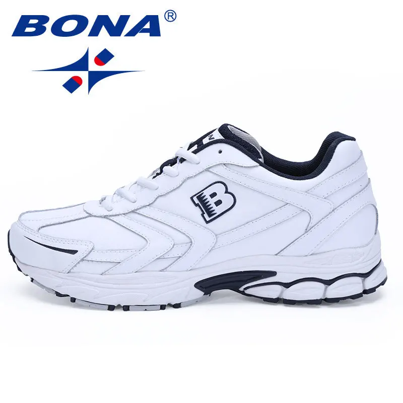 BONA/Классический стиль; зимние спортивные кроссовки для мужчин; спортивная обувь для бега; Уличная обувь для бега и ходьбы; спортивная обувь; Мужская обувь для путешествий - Цвет: White