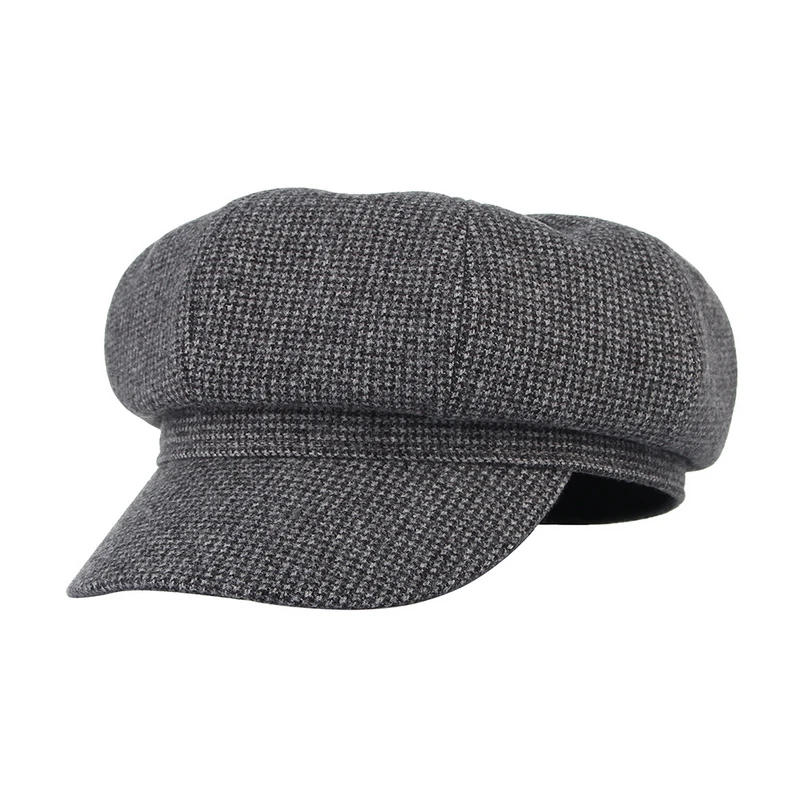 GEMVIE Soft Felt Baker Boy Cap Octagonal Hat Newsboy Cap For Women Fall Winter Hat Visor Beret Fiddler Hat