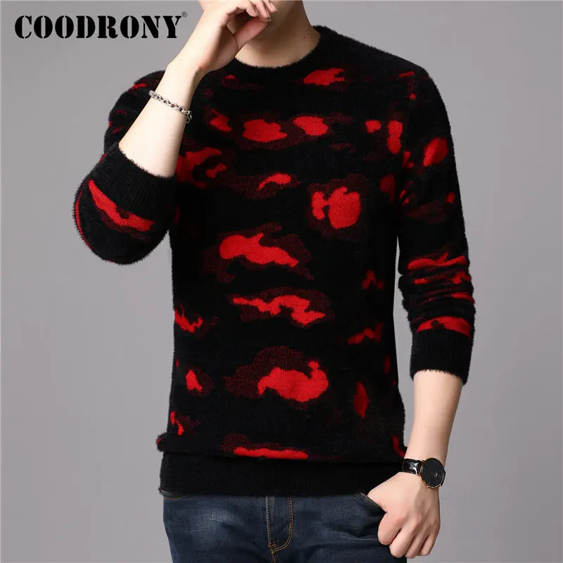 COODRONY Brand Winter Sweater Men Casual O-Neck Pull Homme Thick Warm Cotton Fleece Pullover Men Clothes Jersey Hombre Top 91124