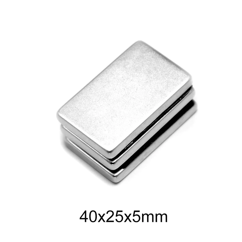 1/2/5/10 шт. 40x25x5 блок мощный поисковый магнит N35 Сильный Неодимовый мм квадратный