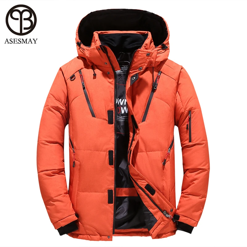 

Asesmay 2022 Brand Men Winter Jacket Thick Warm Clothing White Duck Down Men Down Jacket Goose Feather Parka Russian Casual Coat