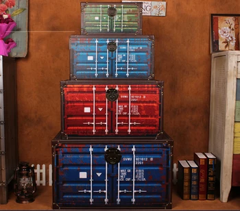 

Creative Retro Wooden Colorful Suit Box Clothes Storage Box Luggage Case Home Decoration Vintage Photography Prop Window Display