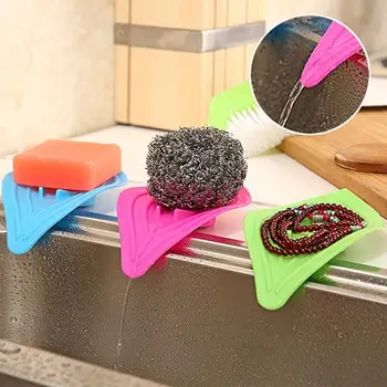 

Leaf-Shaped Antiskid Soap Box Holder Simple Sink Sponge Drain Soap Dish Storage shelf organizer sponge holder shelf