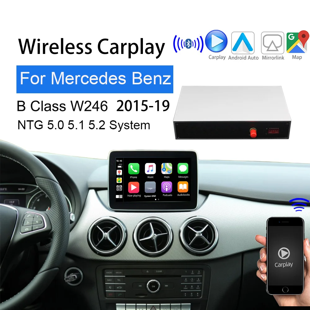 carplay Mercedes B Class 2015-19 W246 Support Maps navigation usb interface multimedia touch screen Auto Android Smart Reverse