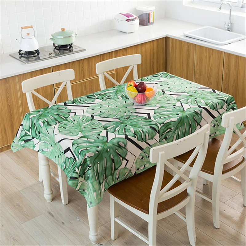 Тукан льняная скатерть водонепроницаемый обеденный стол ткань тропический растительный принт декоративная крышка стола прямоугольная Моющаяся - Цвет: as picture