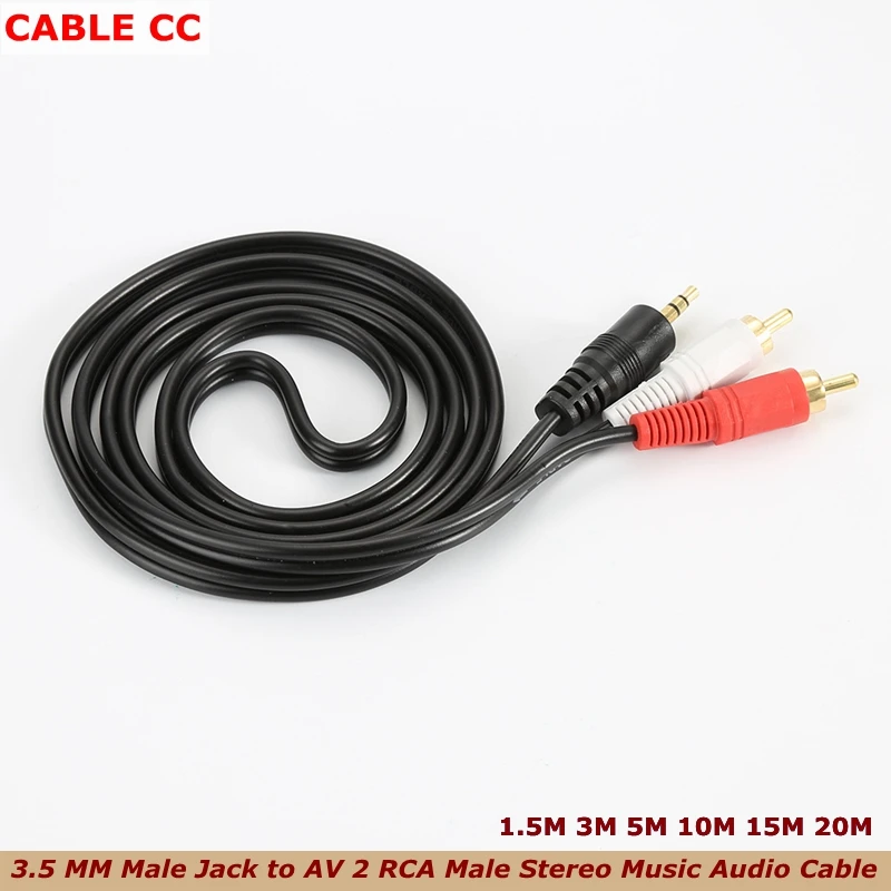 3 5 мм штекер Джек AV 2 RCA Мужской стерео Музыка Аудио Кабель AUX для Mp3 Pod Телефон ТВ