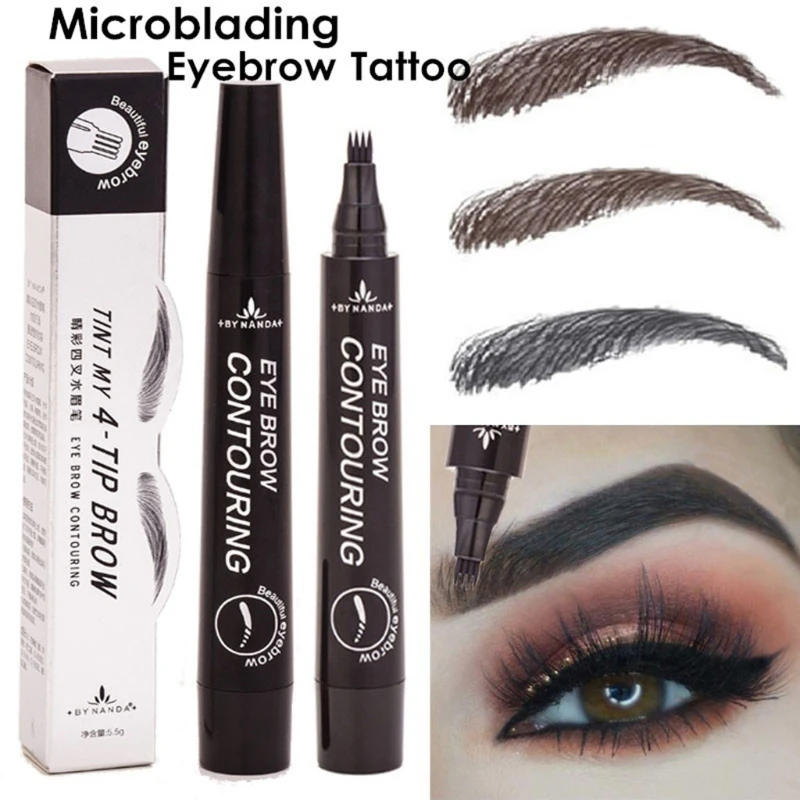 Microblading бровей татуировки Ручка водонепроницаемый вилка наконечник эскиз макияж Косметические Инструменты