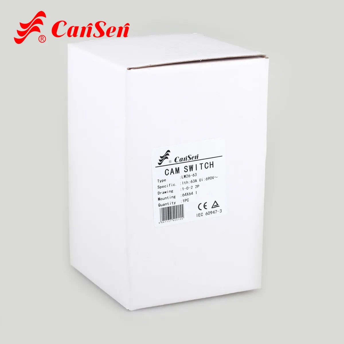 CANSEN LW26-63 CA43 Ith 63A 3 положения поворотный кулачковый переключатель 1-0-2 2 полюса 8 терминалов 64x64 мм Панельное крепление