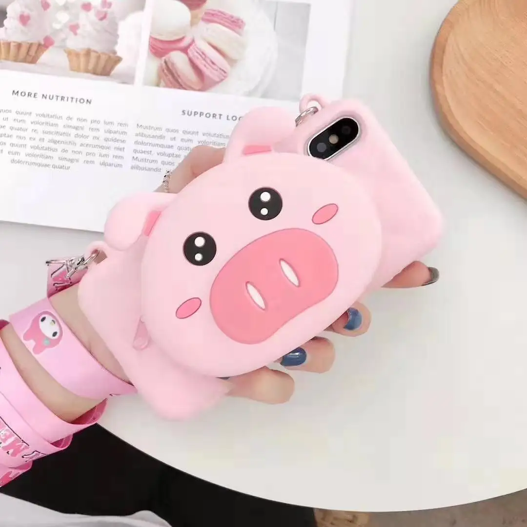 Для iphone 11 pro max милый кошелек my melody чехол для iphone 11 XS max XR X 8plus 7P 6P 7 6S свинья портмоне чехол+ ремень