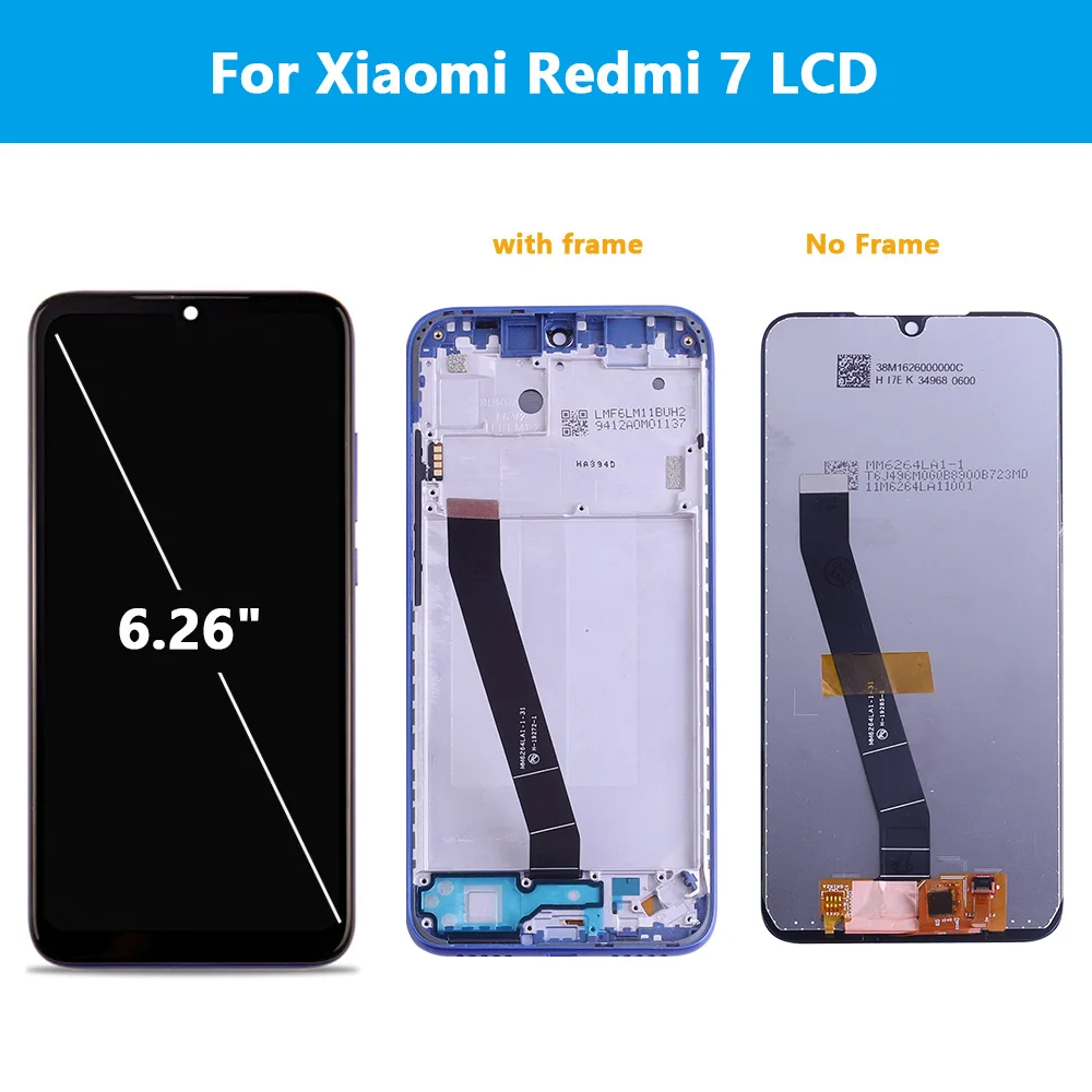 ЖК дисплей с рамкой для Xiaomi Redmi 7A сенсорный дигитайзер в сборе 7 запасные части +