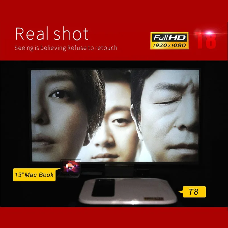 T8 Full HD светодиодный проектор Android портативный видеопроектор 1920x1080 P HDMI мини-проектор 4K 5000 люмен Домашний кинотеатр медиа-воспроизведение