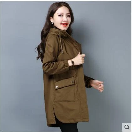 caramel Hot Brand Plus velvet Parkas Jackets Women's Winter New Loose Hooded Coats Female Thick Warm Down Cotton Long Outwear LZ065 - Color: caramel