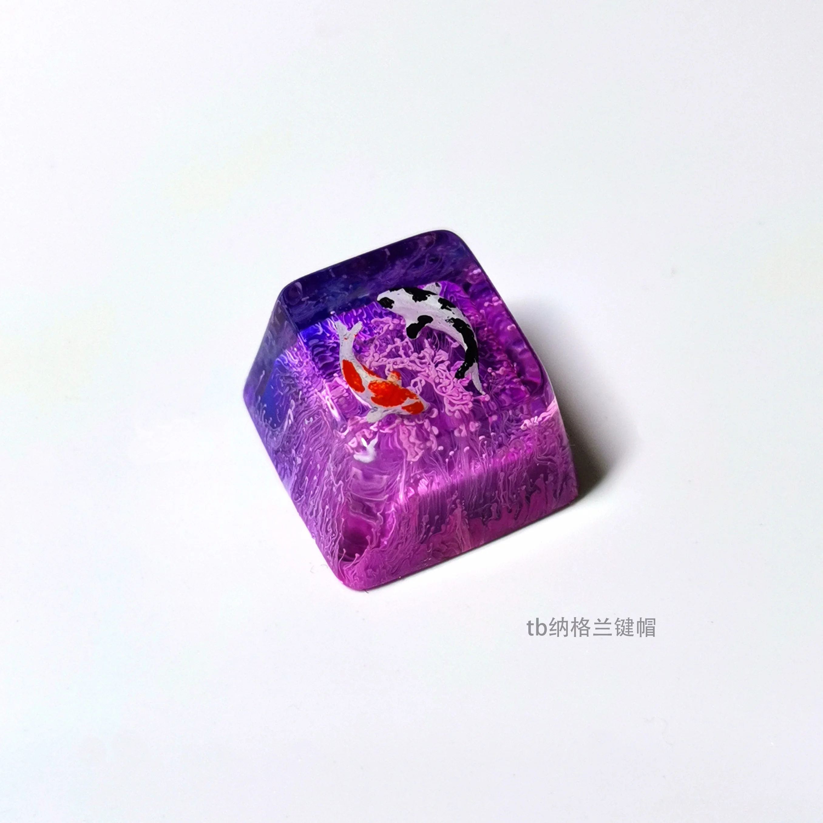 Boné para mx Novo Padrão r4 Altura Artesanal Koi Peixe Personalidade Paisagem Personalizado Resina Chave Interruptor Teclado Mecânico 1 pc Oem - Imagem 3