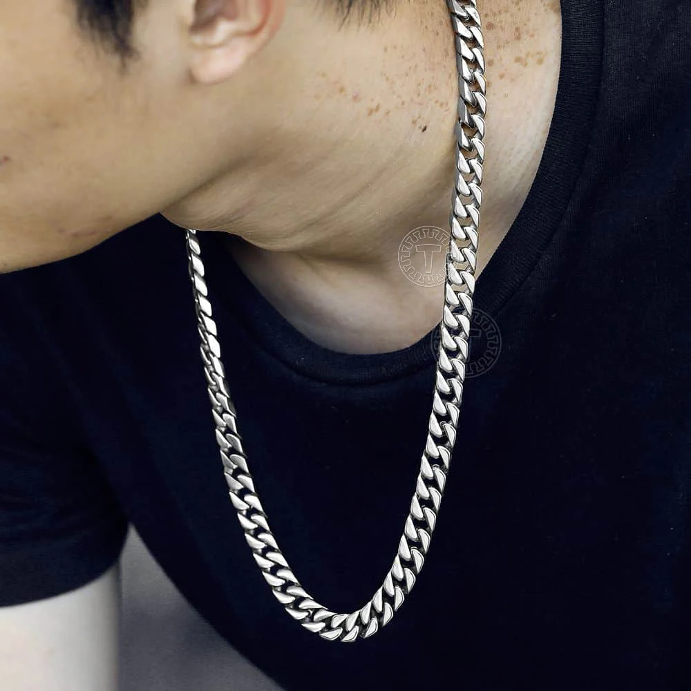 10mm Curb Cuban Chain Link Necklace for 