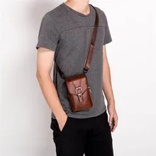 Новая кожаная сумка-почтальон мини для мужчин Ретро Бизнес Офис маленькая сумка на плечо Повседневный Кошелек Мини Дорожная сумка для телефона#40