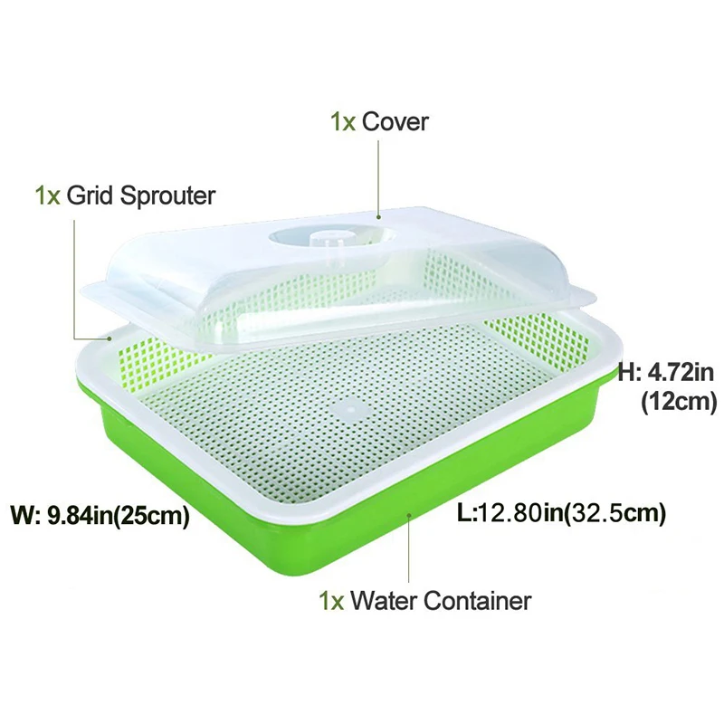 Seed Sprouter Tray BPA Free PP Soil-Free Big Capacity Healthy Wheatgrass Grower 