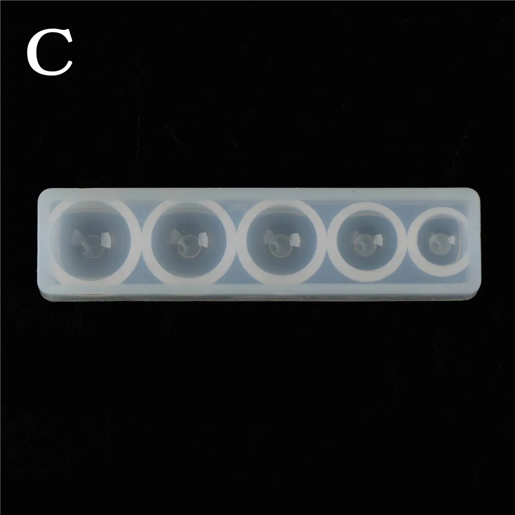 Craft DIY Transparent UV Resin DIY Liquid Silicone Mold for Earrings Necklace Making Jewelry Flat Round Cabochon Pendant Charms