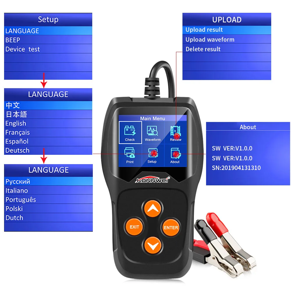 KONNWEI KW600 сканер OBD код ридер автомобильный диагностический инструмент Многоязычный OBD2 сканер Автомобильная диагностика Авто сканер