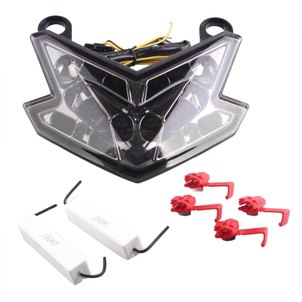 e-Mark LED Motorcycle Rear TailLight Blinker Indicator Turn Signal Light For Kawasaki NINJA ZX6R Z800 630 2013 2014 Smoke |