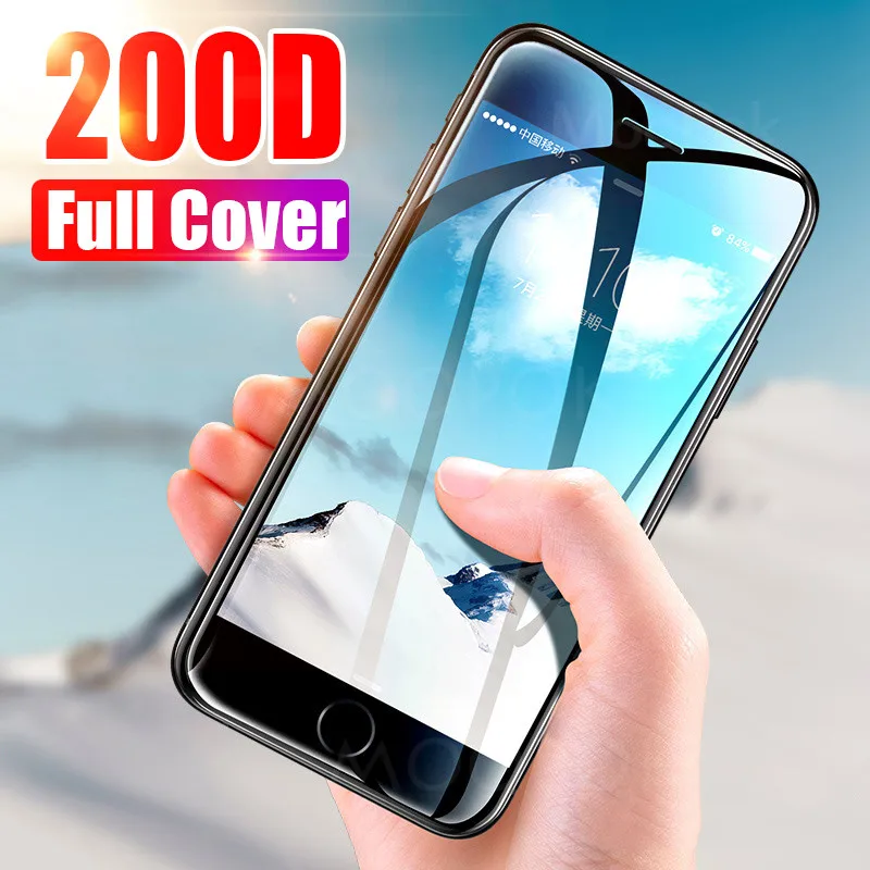 200D полное покрытие стекло для iPhone X XR XS 11 Pro Max защита экрана закаленное стекло для iPhone 6 6s 7 8 Plus защитное стекло