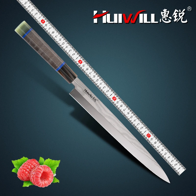

New Design 270MM Length Japanese Damascus Steel Sakimaru Knife 67 layers Damascus Kitchen Nakiri Yanagiba Knife