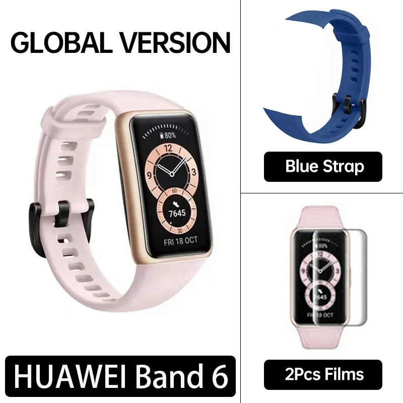 Global Version Huawei Band 6 Band6 SpO2 BT5.0 1.47'' AMOLED Screen Heart Rate Tracker 2-Week Life Braccialetto Relógio inte 