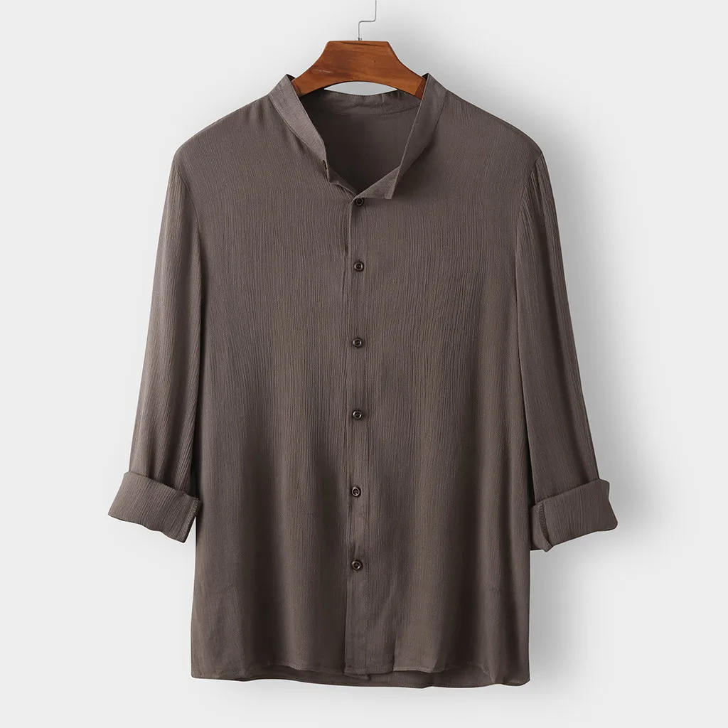 Модная мужская рубашка Camisa повседневная мужская блузка с длинными рукавами Топ уличная Кнопка Гавайский принт пляжная Мужская s рубашка Camisa masculina