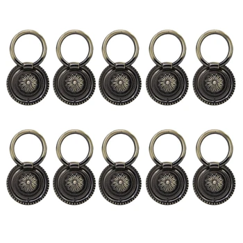 

Vintage European Style Kitchen Cabinet Cupboard Dresser Door Drawer Ring Pull Handles Knobs Furniture Antique Metal Handles 10 P