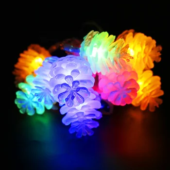 

Pine Cones Led string Light AC220V 10M 20M Garden Christmas Outdoor Decoration Wedding Party new year Fairy Garland String Light