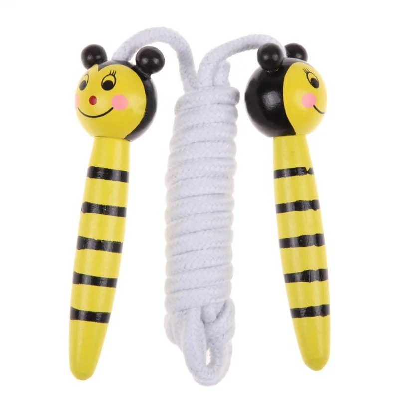 Childrens Wooden Handle Skipping Rope Animal Colourful Cartoon Zoo