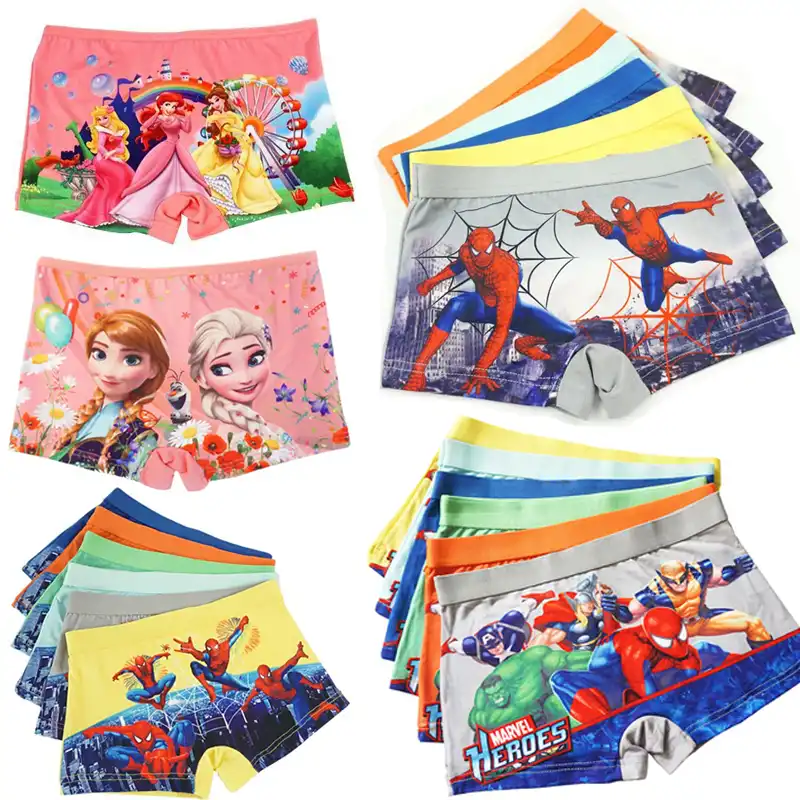 12 unids/lote 2 7Y ropa interior para niños Spiderman, calzoncillos tipo bóxer para niños, ropa interior para niñas Sophia, bragas de princesa Anna Elsa, bragas| | - AliExpress