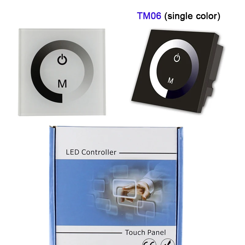 TM06 TM07 TM08 DC12V-24V настенный Одноцветный/CT/RGB светодиодный сенсорный панельный контроллер стеклянный диммер для светодиодной ленты светильник