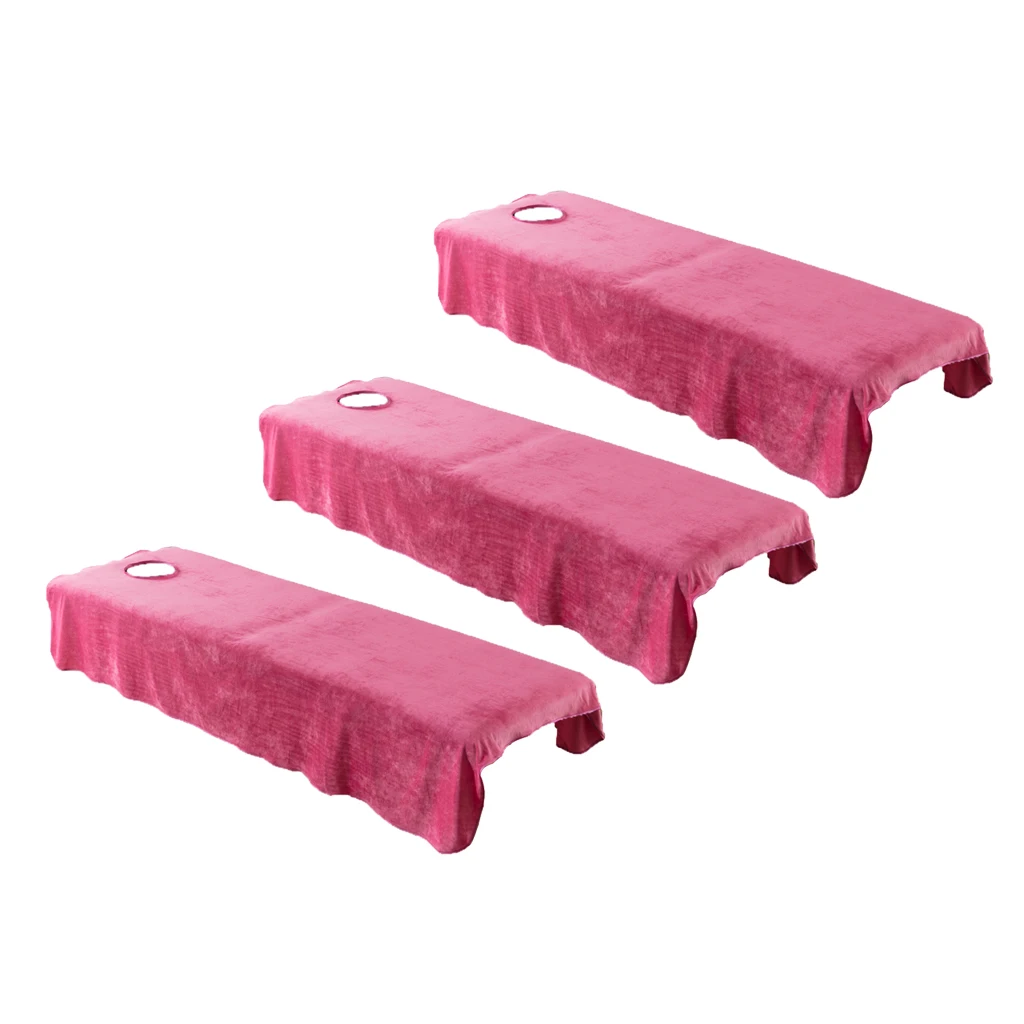 3pcs Crystal Flannel SPA Massage Table Flat Sheets Cosmetic Face Bed Cover