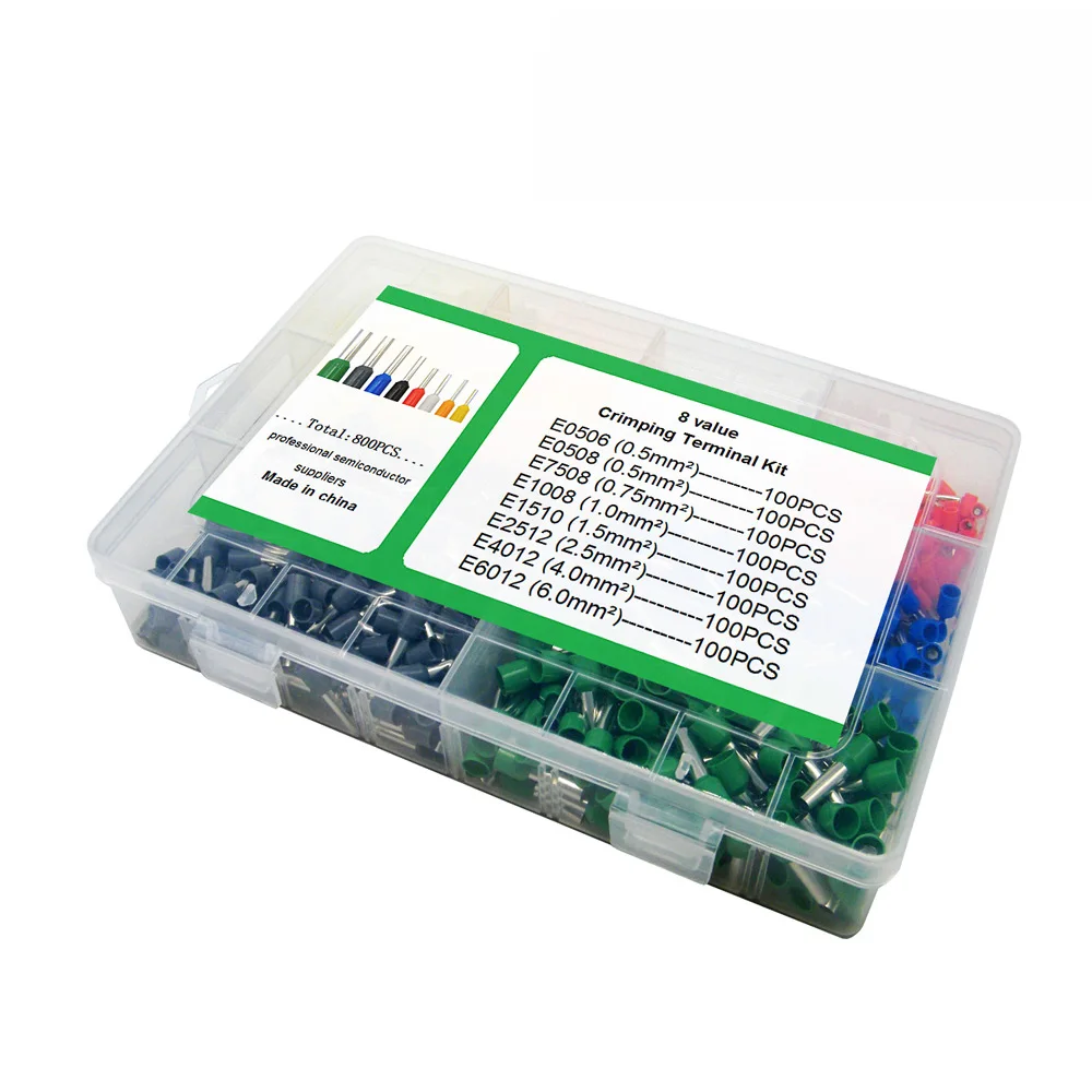 

800Pcs Wire Ferrules Sopoby Insulated Crimp Pin Terminal Kit For Electrical Projects Wire Ferrule Terminals