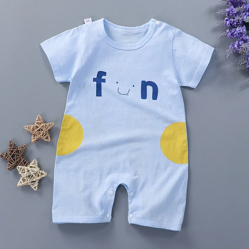 2021 Baby Boy Summer New Girl Clothes Newborn Cartoon Girl Short-Sleeved Boxer Romper 0-24 Months Cute  jumpsuits Cotton baby suit Baby Rompers