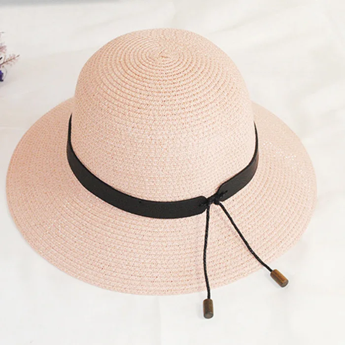 Sun Hat Women Ladies Summer Wide Brim Straw Hat Fisherman Hat for Outdoor Holiday Beach Seaside TS95