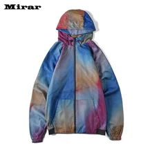 Мужская Уличная Повседневная с принтом с длинными рукавами с капюшоном на молнии ветровка пальто свитер